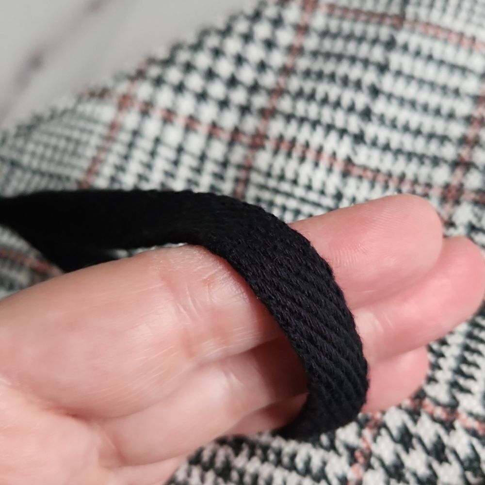 Lands' End Black and White Checkered Bag Houndstooth Plaid Wristlet Wallet Pouch - Picture 5 of 7